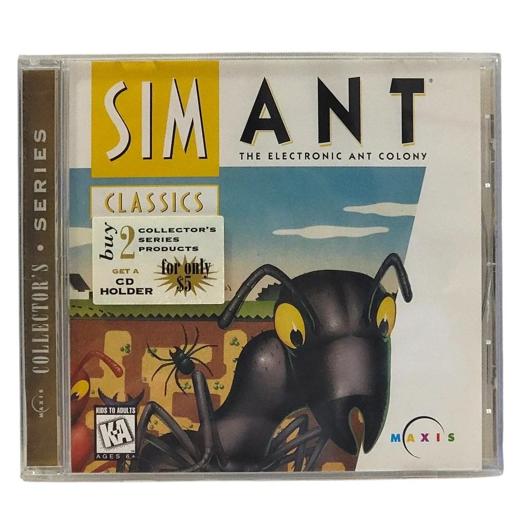 VTG 90s SimAnt Electronic Ant Colony PC Mac Game CD-ROM‎ Maxis Collectors Series